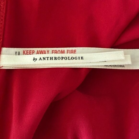 ANTHROPOLOGIE Satin Red Bow Crop Top Strapless Size XL NEW - Picture 7 of 11